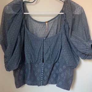 NWT Free People Cropped Blouse Size Large